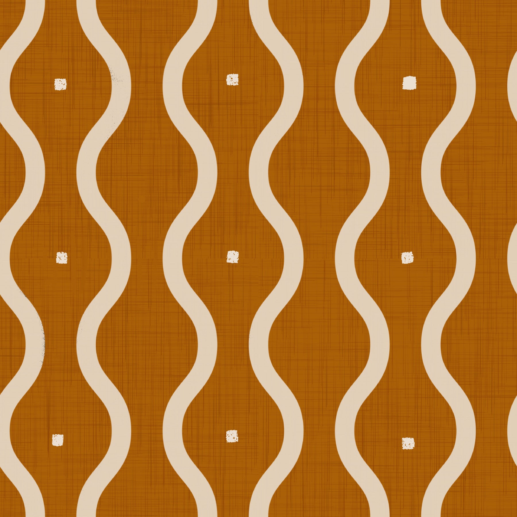 Retro Waves in Sienna Wallpaper⁠