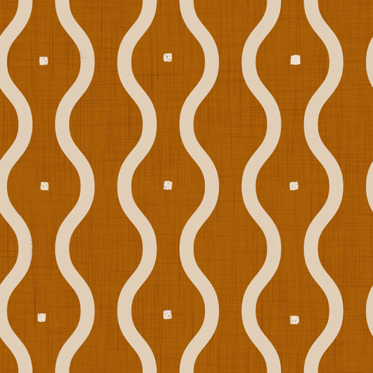 Retro Waves in Sienna Wallpaper⁠