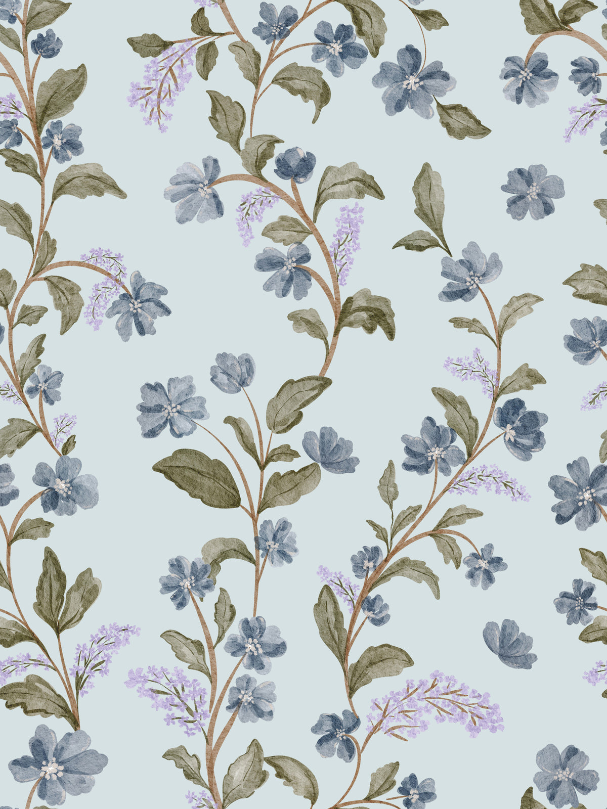 Watercolor Bloom Serenity Wallpaper⁠ in your room
