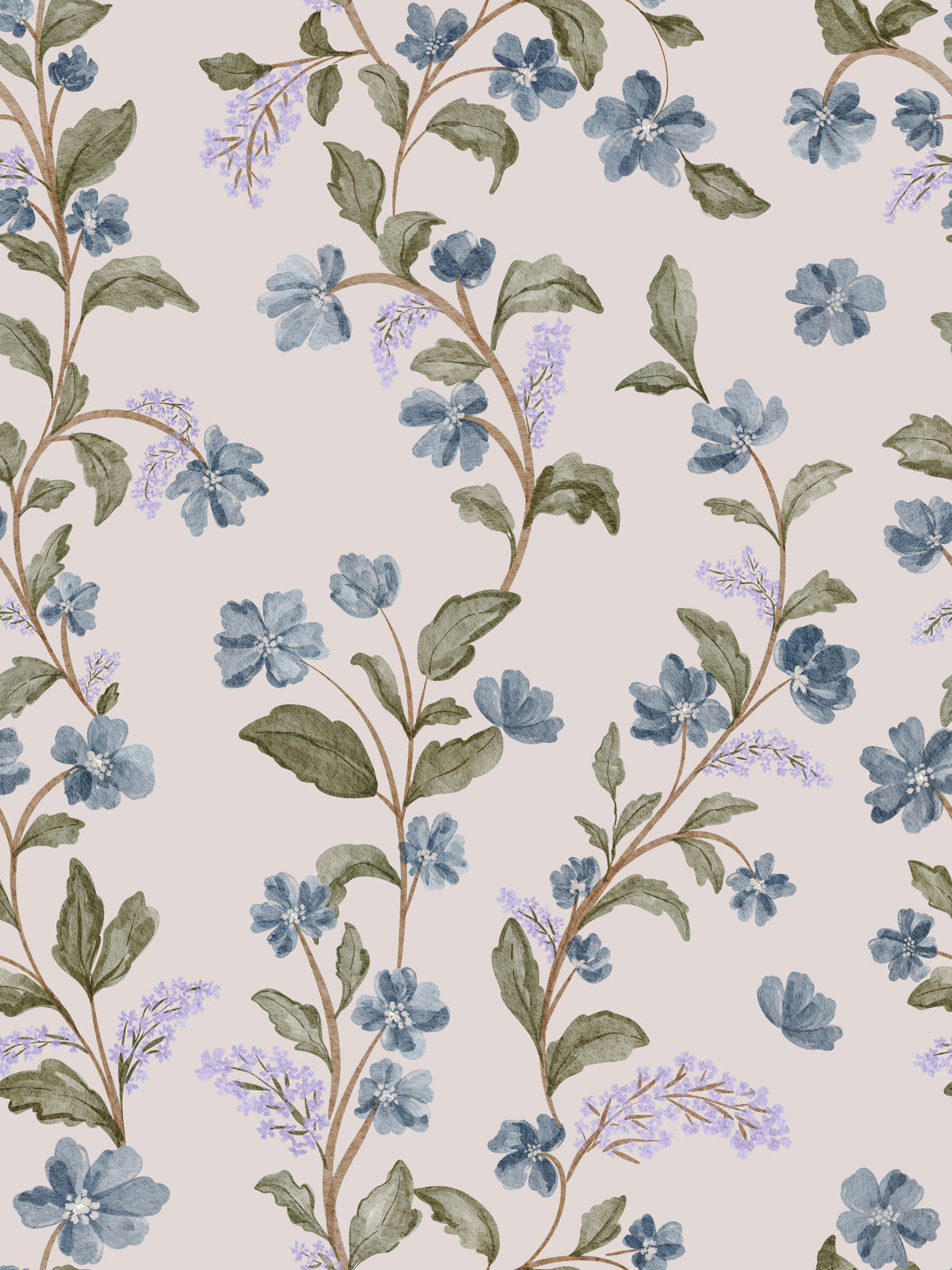 Denim Dreams Floral Wallpaper⁠ in your room