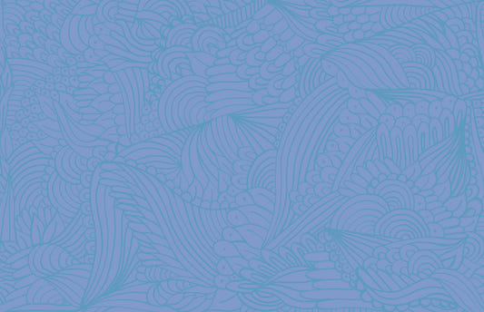 Azure Zen Doodle Wall Mural