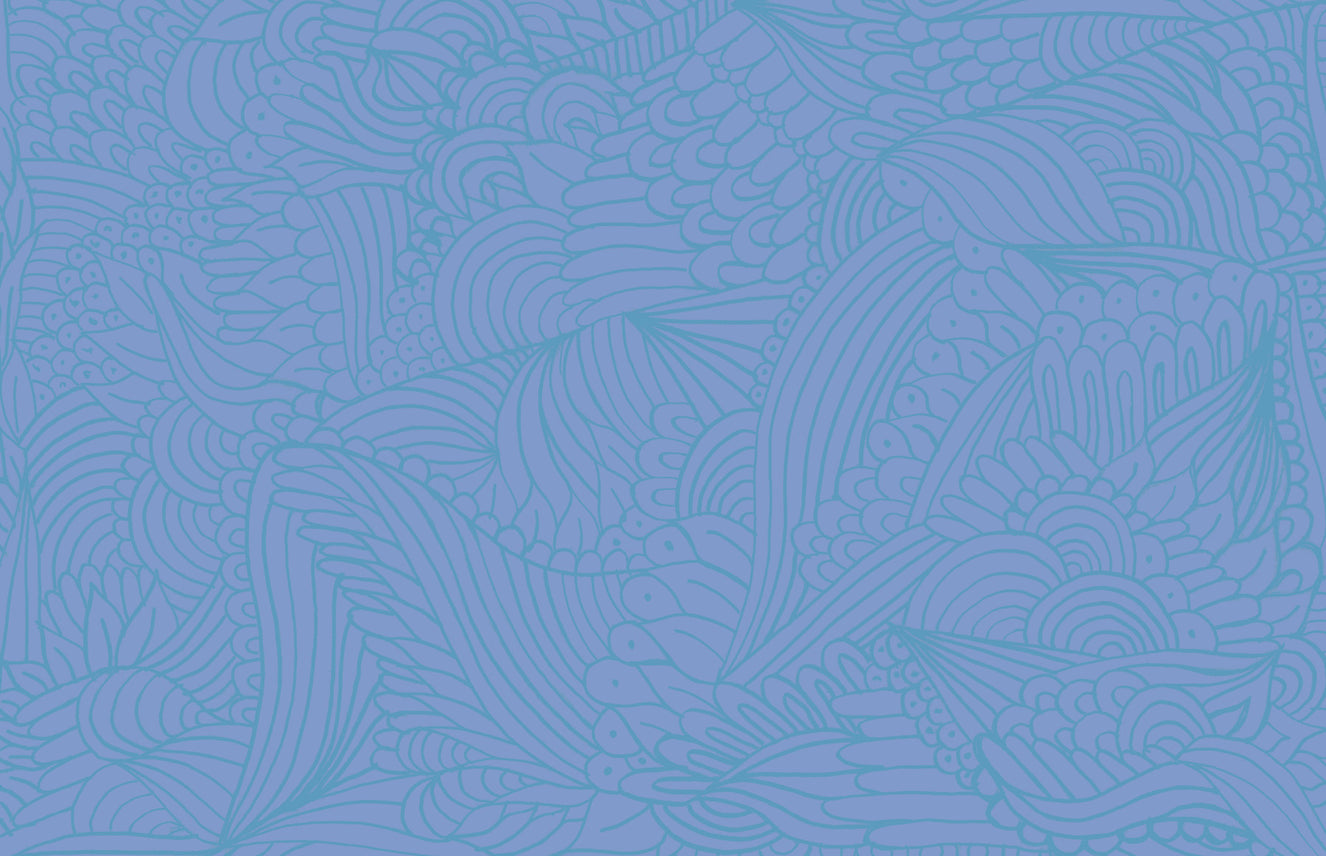 Azure Zen Doodle Wall Mural