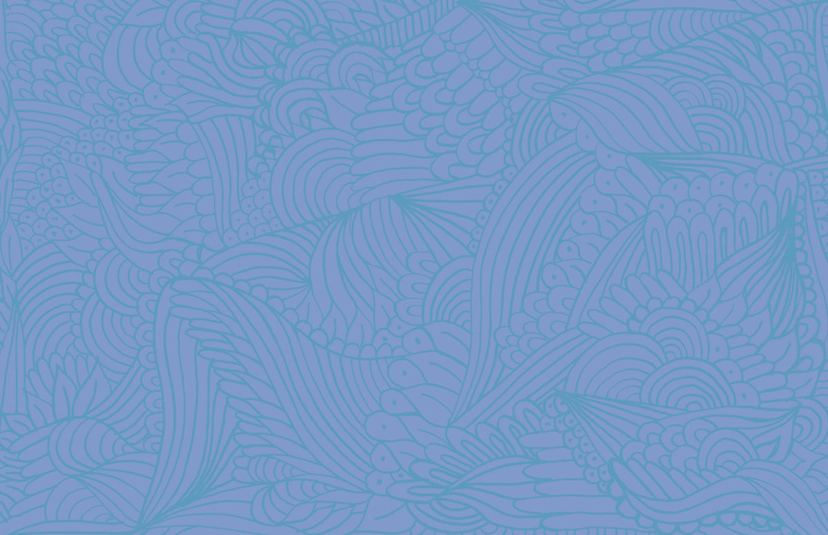 Azure Zen Doodle Wall Mural in your room