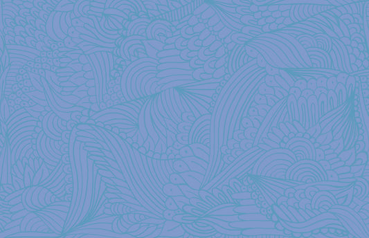 Azure Zen Doodle Wall Mural