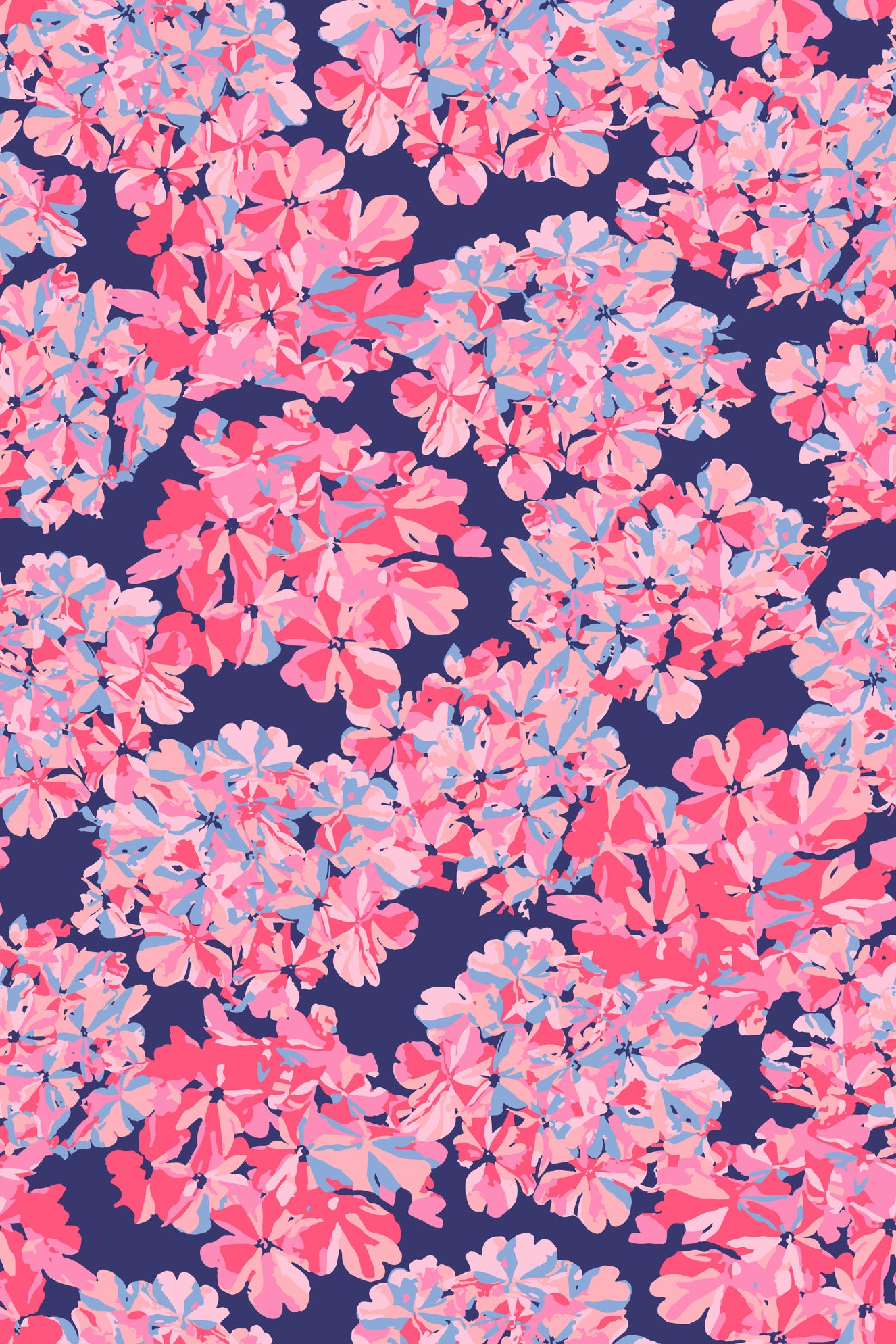 Big Bloom Hydrangeas Vintage English Floral Antique Pink Blue Blush Wallpaper⁠