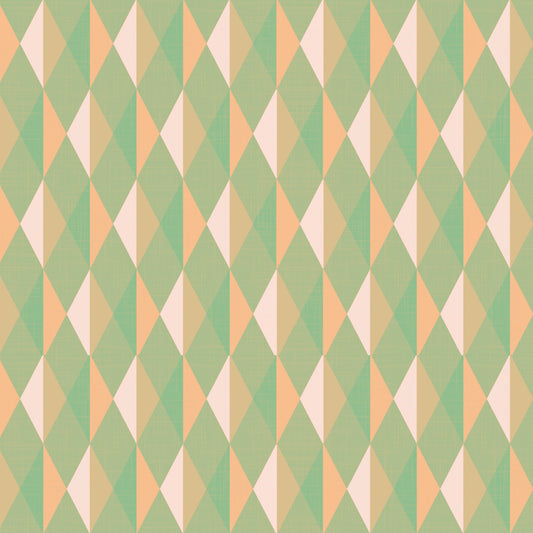 Mint & Peach Triangles  Wall Mural