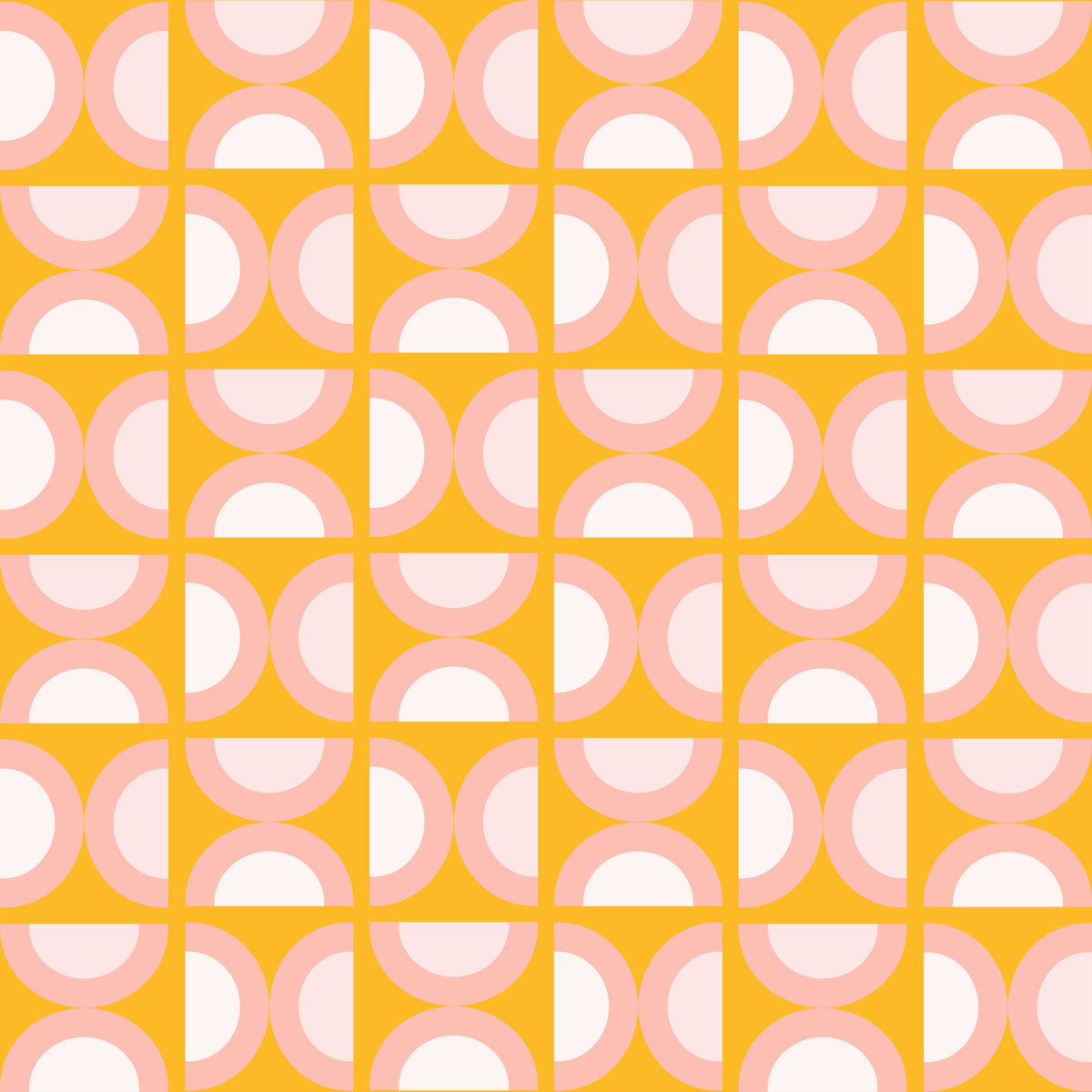 Retro Blush Arcs Wall Mural in your room — zoomed