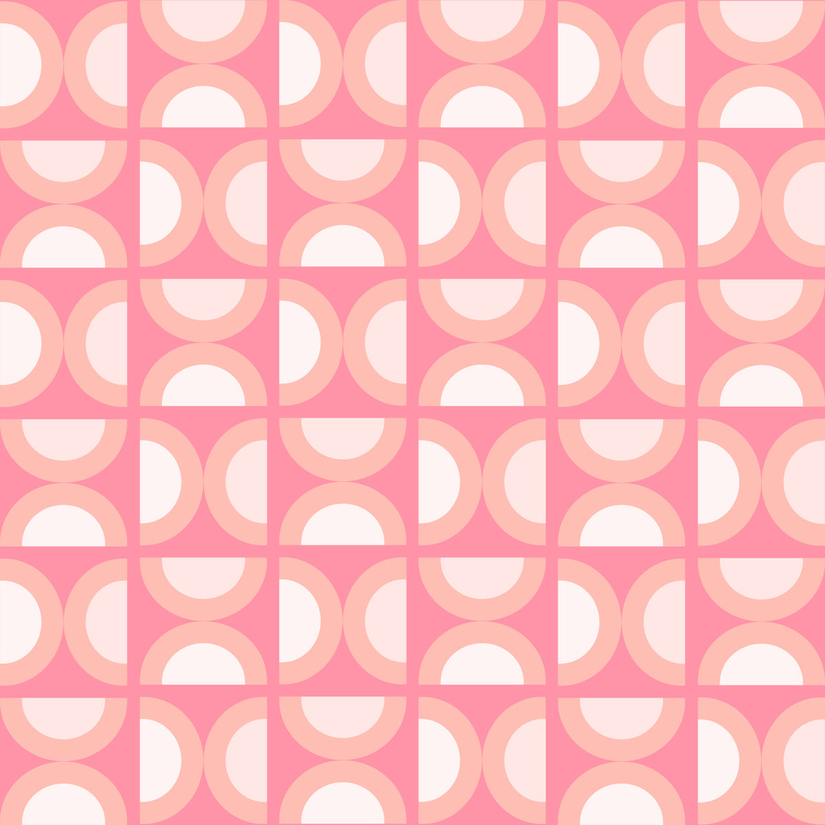 Retro Peach Arcs Wall Mural in your room