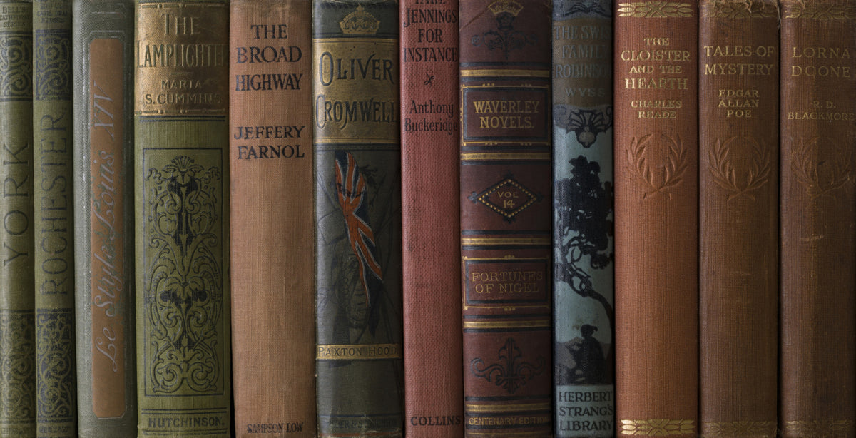 Classic Literature Shelf Wall Mural in your room — zoomed