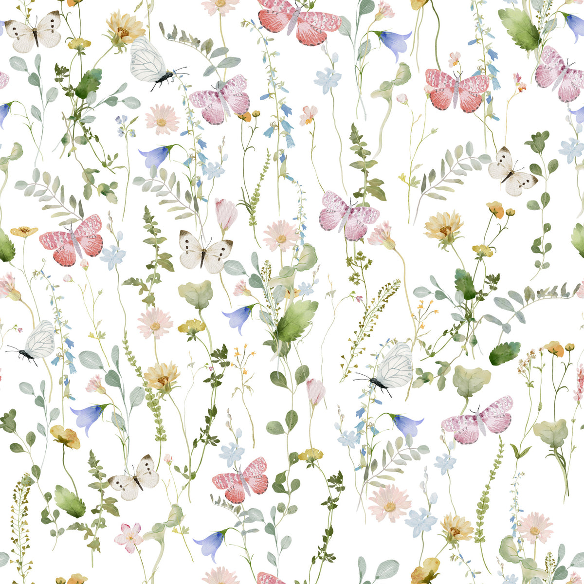 Butterfly Wildflowers Meadow Wallpaper⁠ in your room