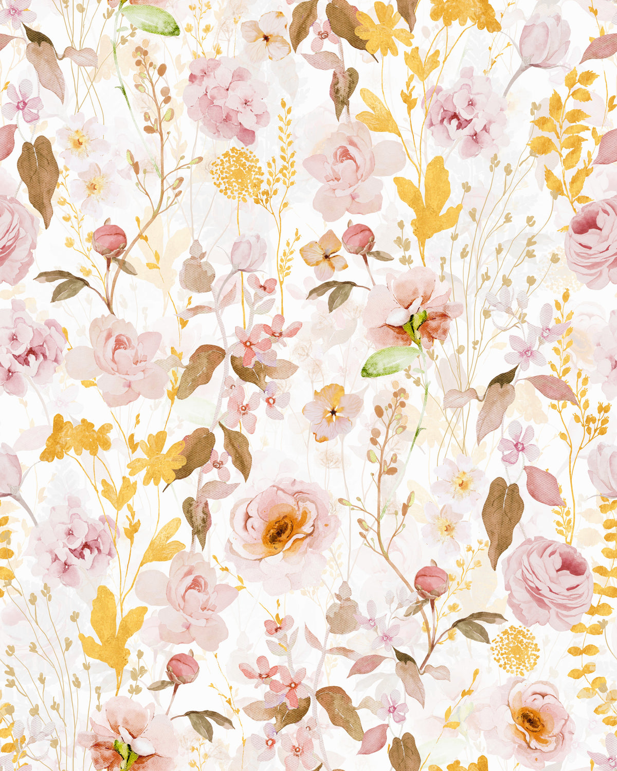 Vintage Blush Rose Garden Wallpaper⁠ in your room