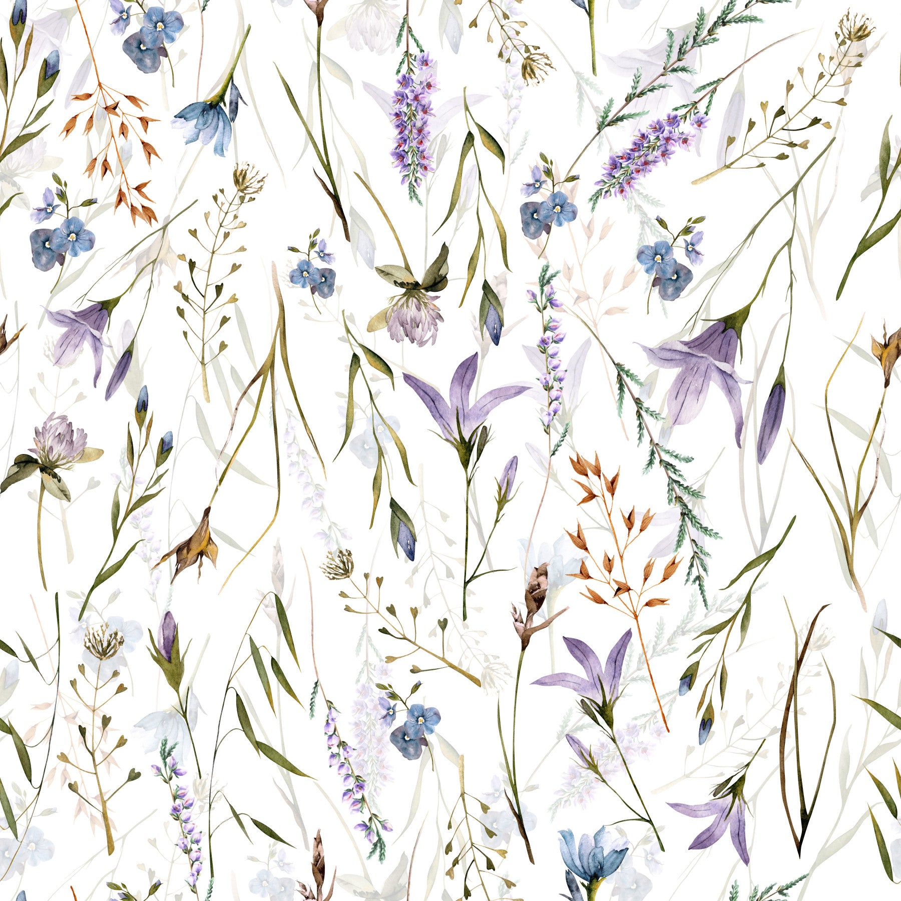 Watercolor Spring Wildflower Meadow Wallpaper⁠