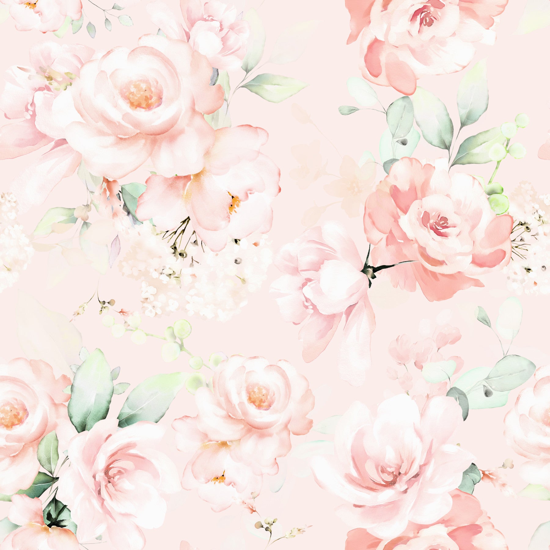 Painted Rose Garden Wallpaper⁠