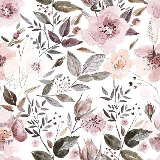 Watercolor Blush Vintage Bloom Wallpaper⁠