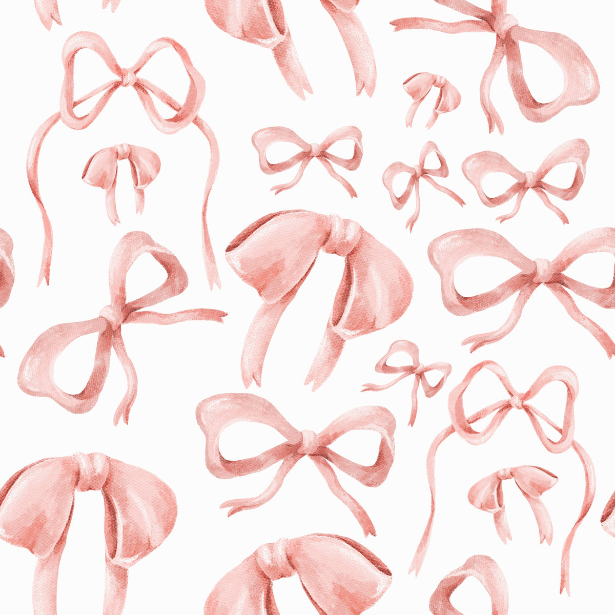 Preppy Pink Watercolor Bows Wallpaper⁠
