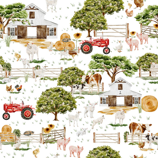 Watercolor Farm Life Wallpaper⁠