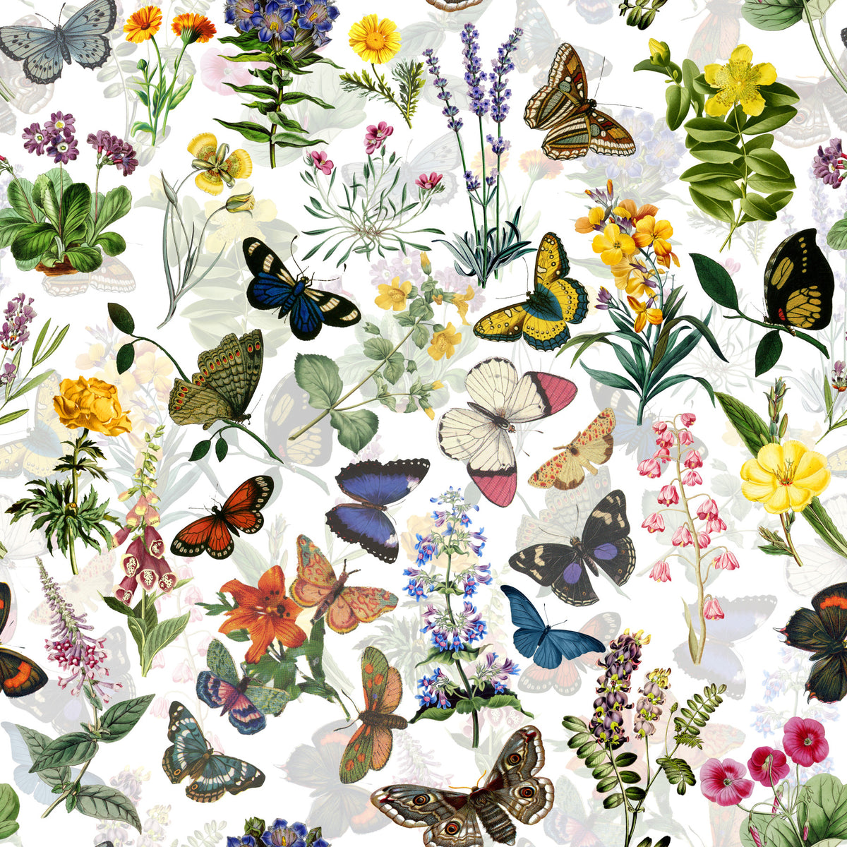 Fluttering Blooms Wallpaper⁠ in your room — zoomed