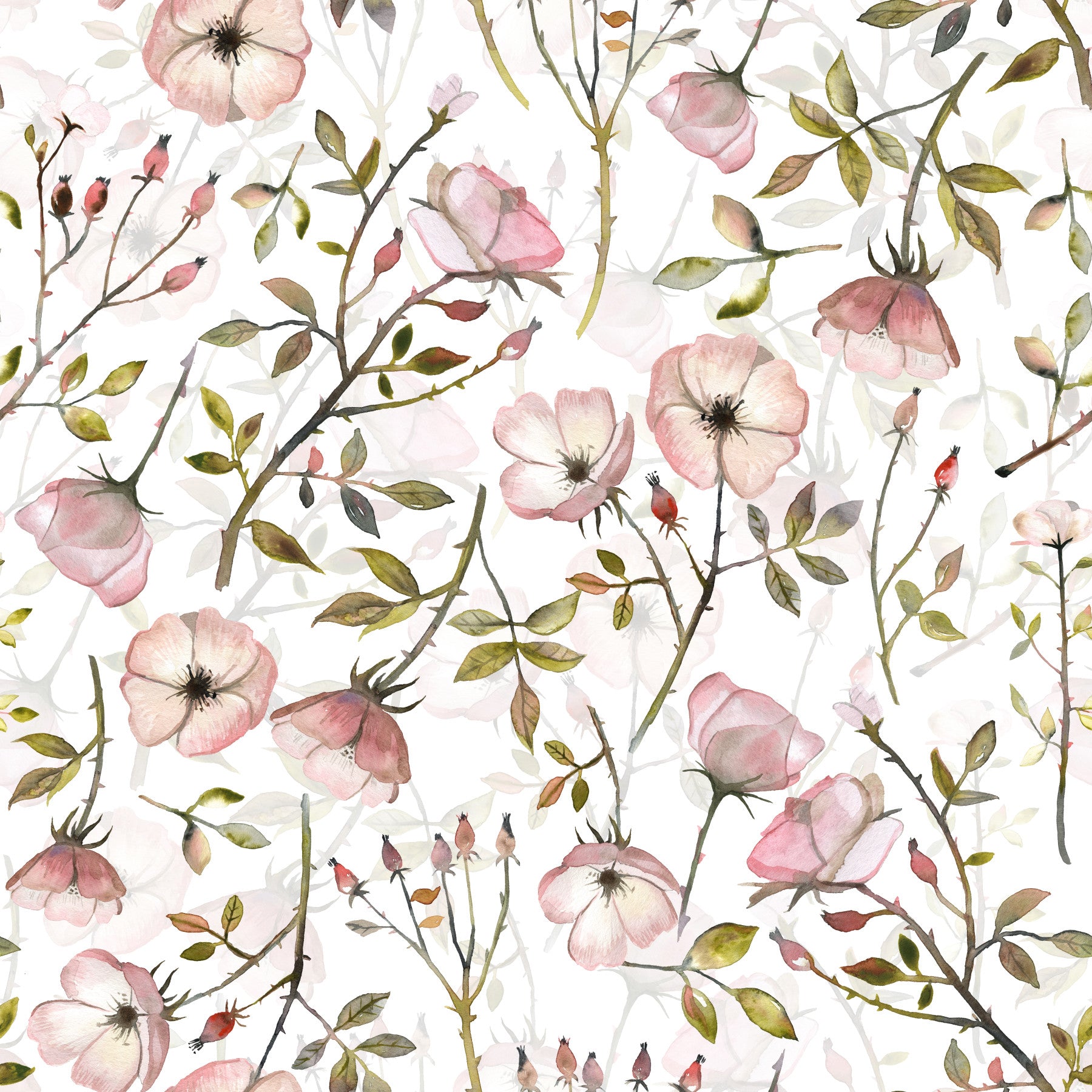 Watercolor Rose Garden wallpaper delicate floral print