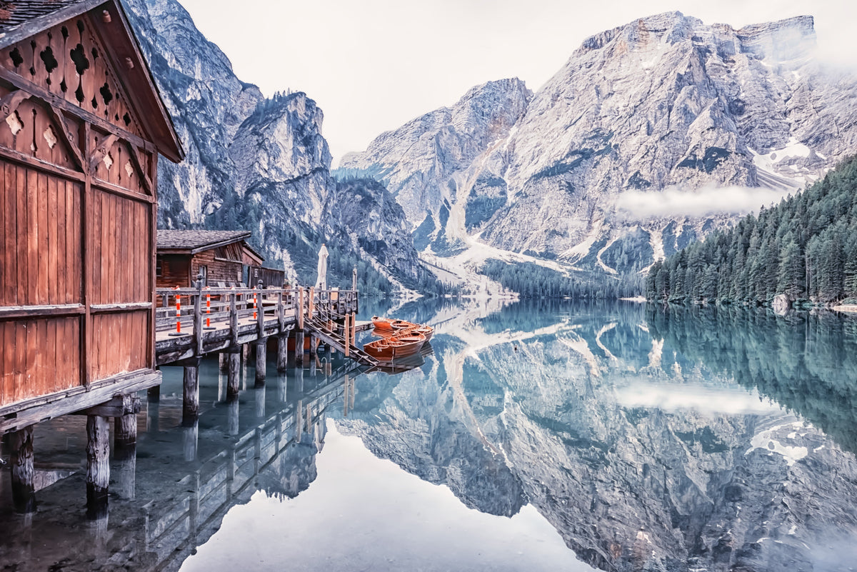 Lago di Braies Reflection Wall Mural in your room