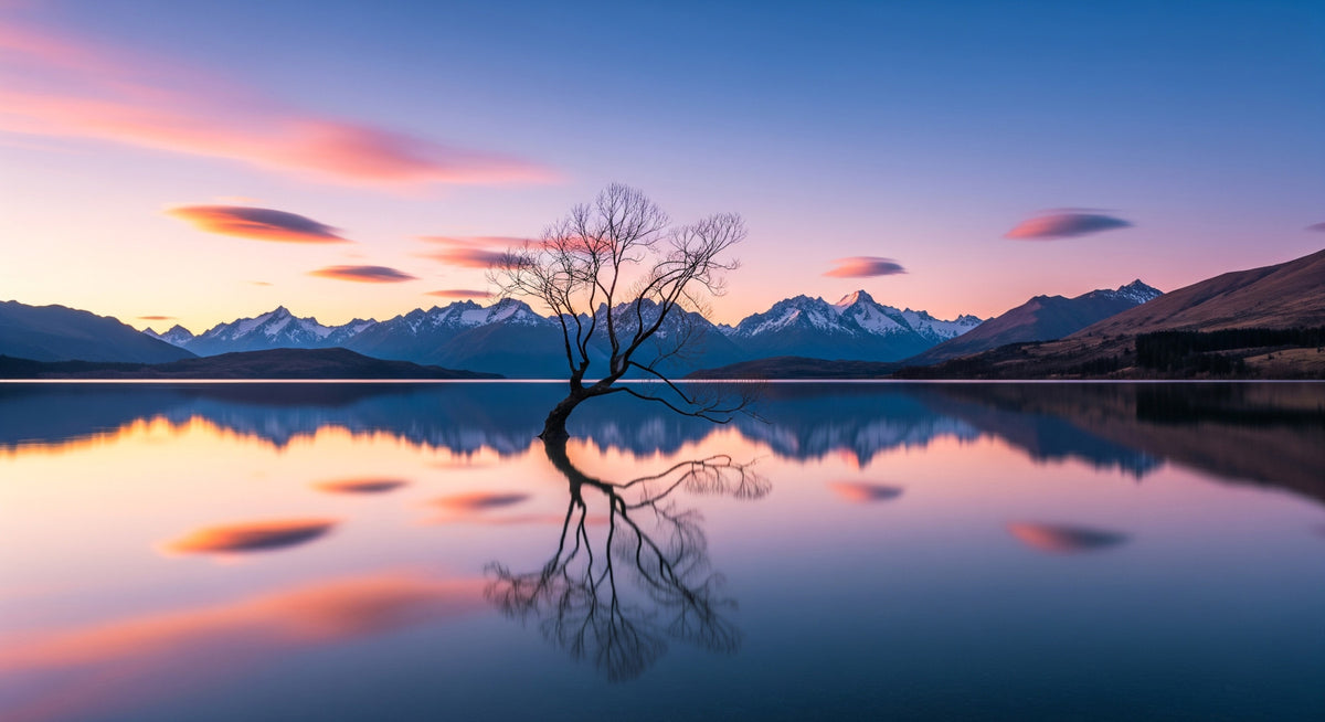 Lake Serenity Dusk Wall Mural in your room