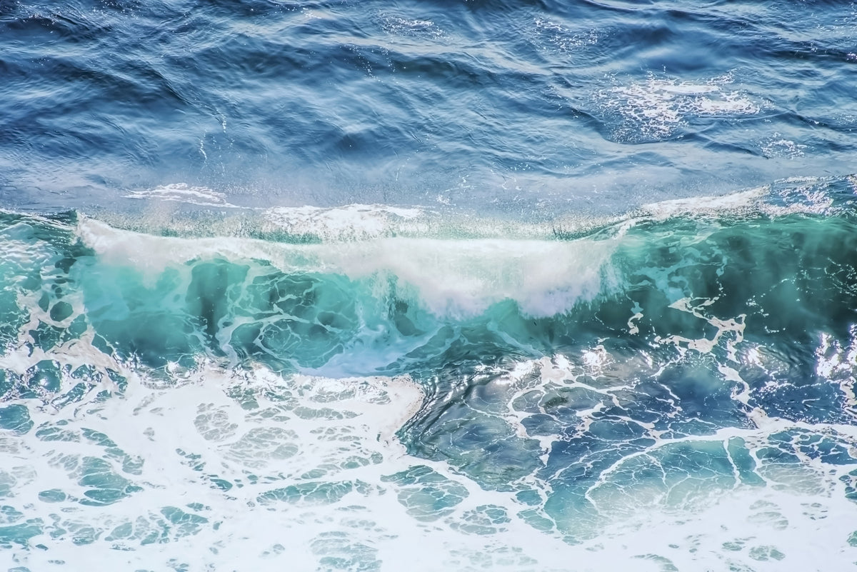 Crashing Teal Wall Mural in your room