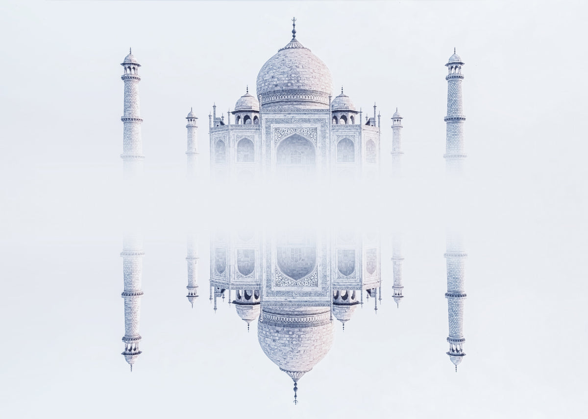 Taj Mahal Mirage Wall Mural in your room — zoomed