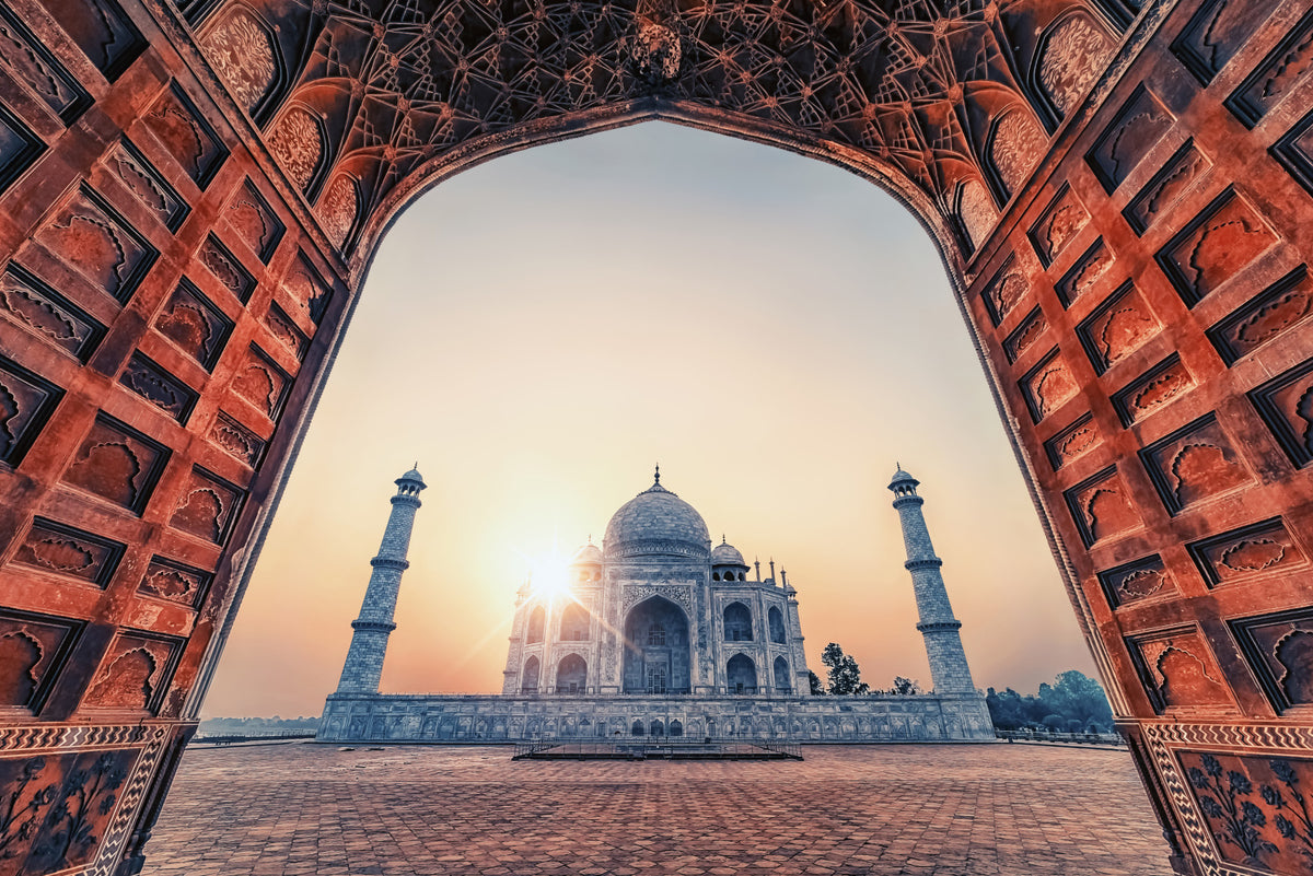 Taj Mahal Sunset Wall Mural in your room