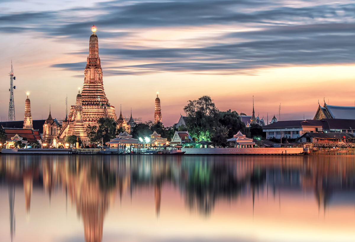 Bangkok Dawn Reflection Wall Mural in your room