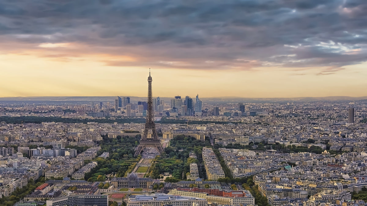 Paris Panorama Sunset Wall Mural in your room