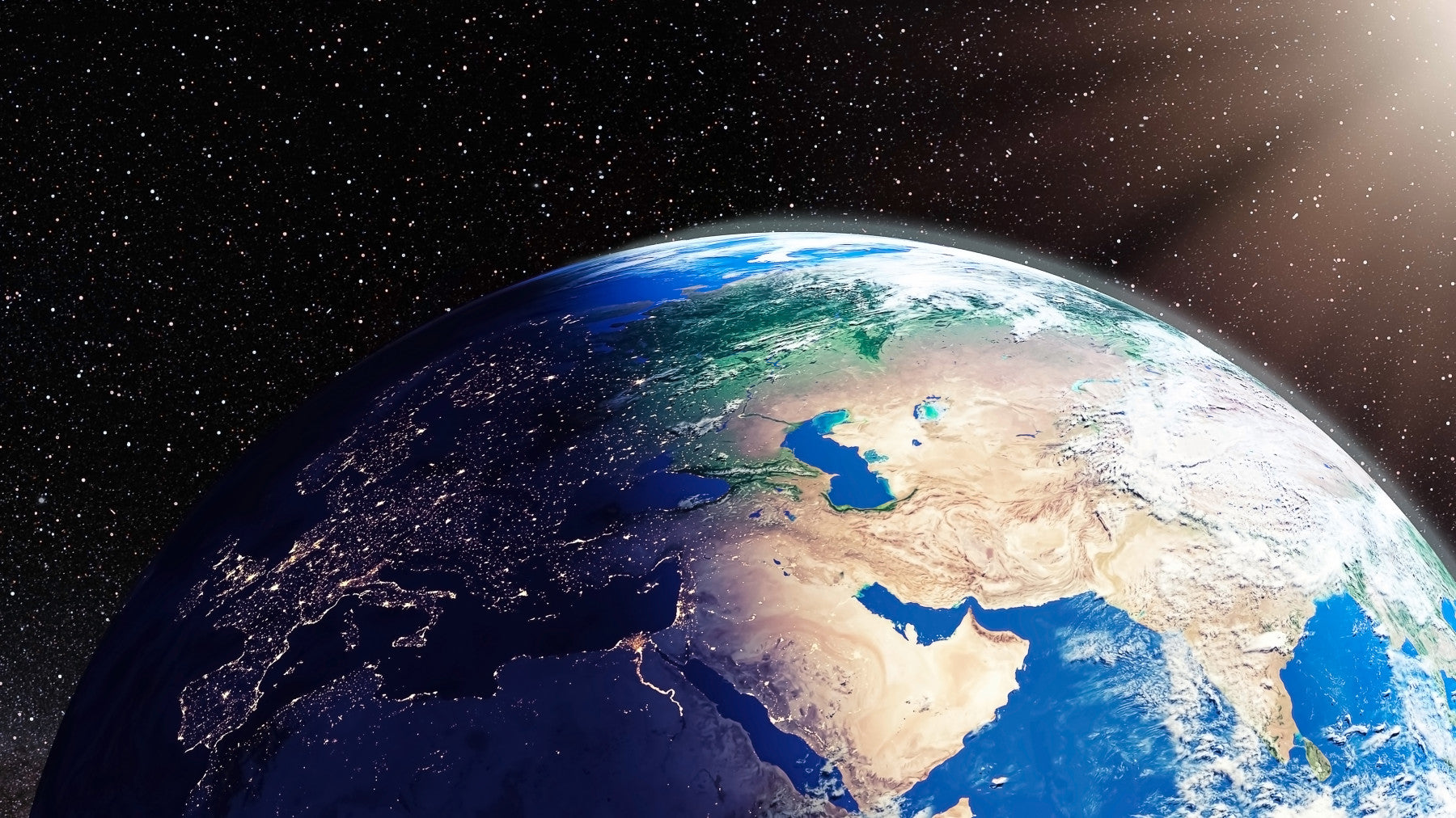 Earth from Space Wall Mural in your room — zoomed