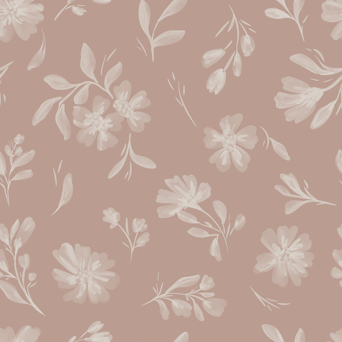 Dusty Rose Blooms Wallpaper⁠ in your room — zoomed