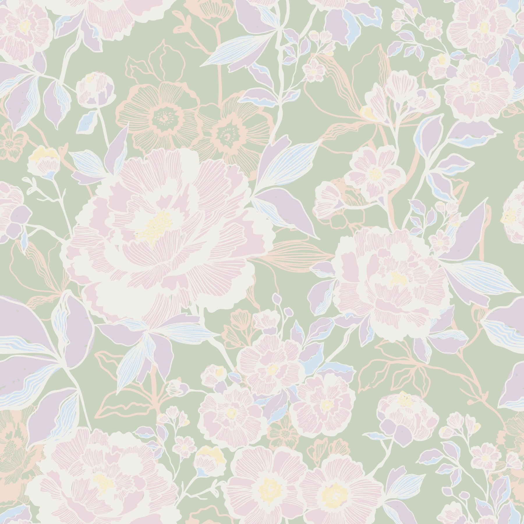Soft Botanical Wallpaper⁠