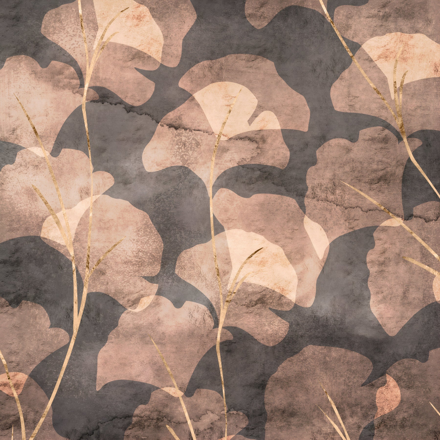 Midwinter Gingko -  Sepia Wall Mural in your room — zoomed
