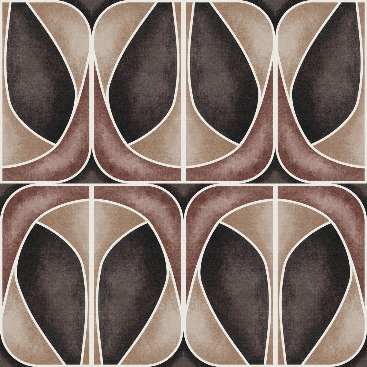 Softy Dèco Geometries -  Dramatic Coffee Wallpaper⁠ in your room