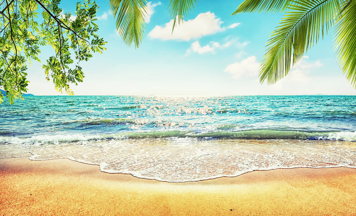 Coastal Beach Serenity Wall Mural in your room — zoomed
