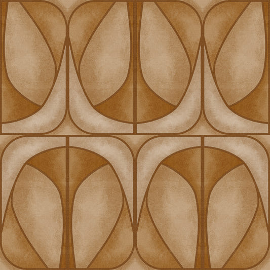 Softy Dèco Geometries - Warm Caramel Wallpaper⁠
