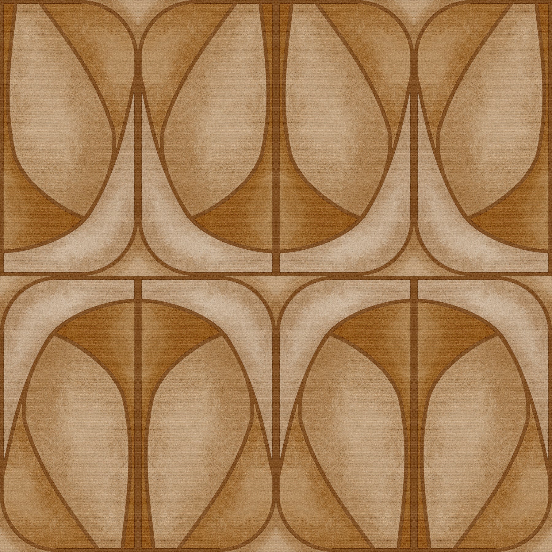 Softy Dèco Geometries - Warm Caramel Wallpaper⁠