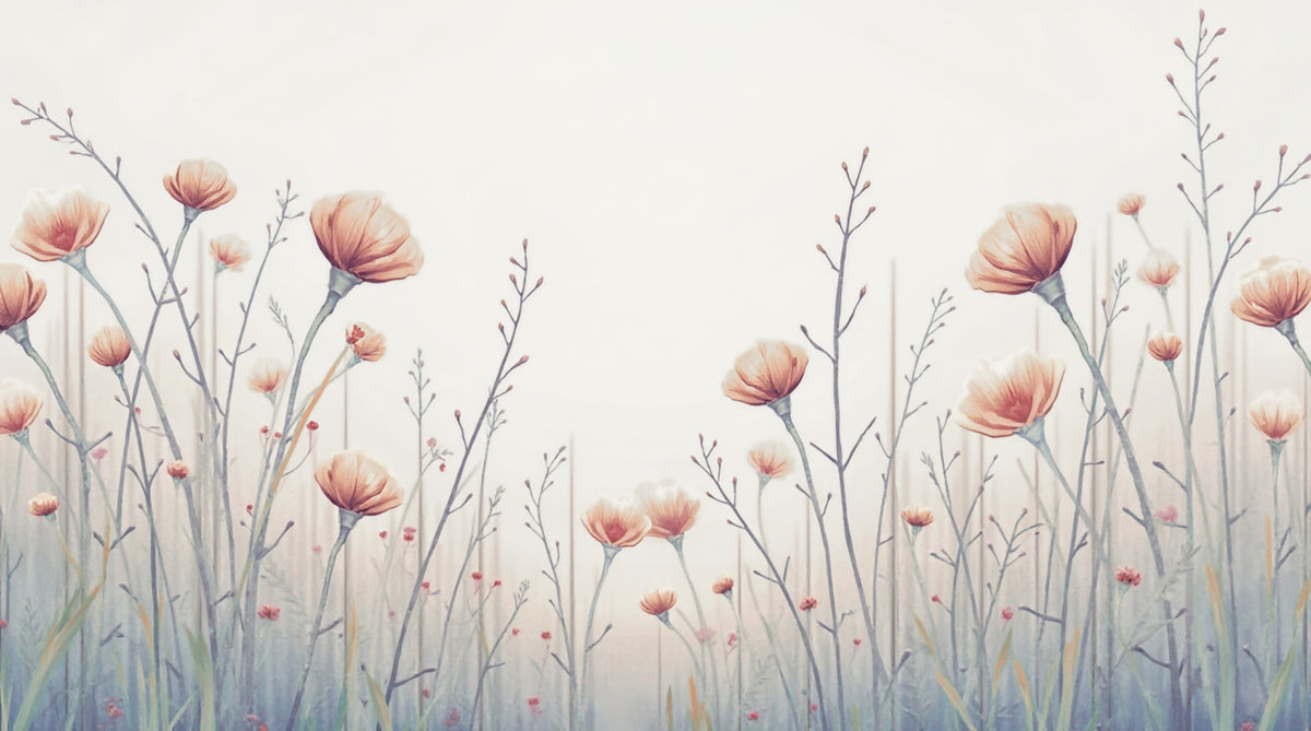 Whispering Blooms Wall Mural in your room — zoomed