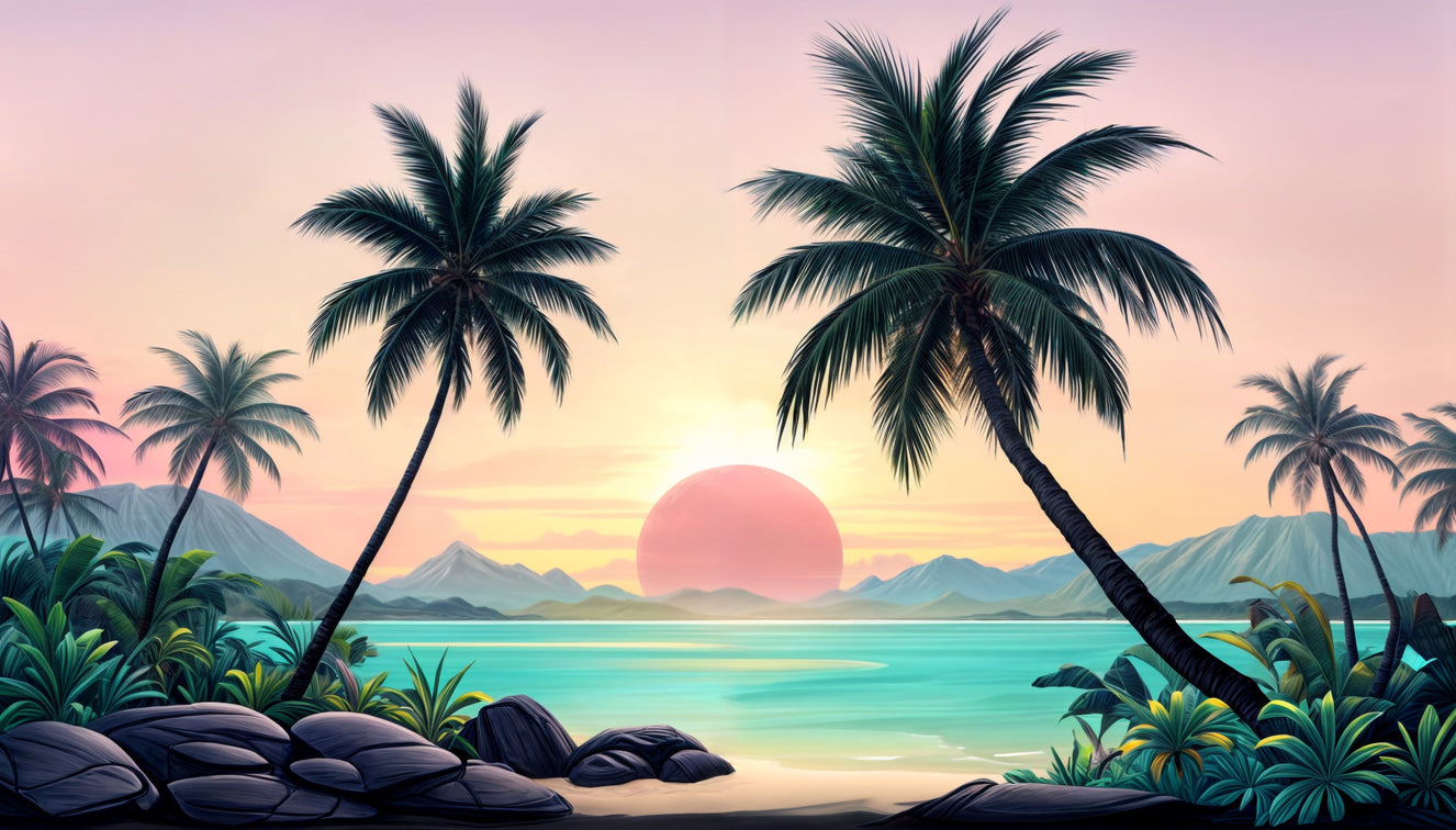 Tropical Sunset Wall Mural