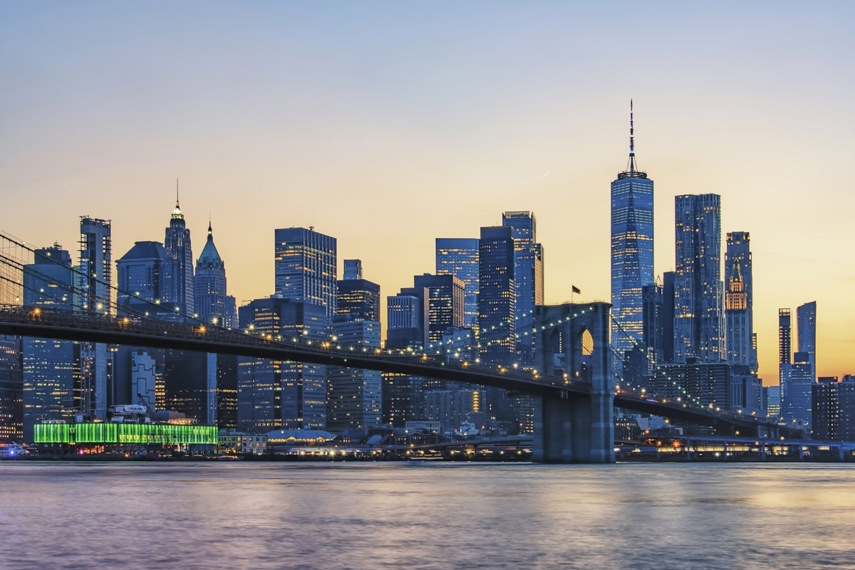 Brooklyn Bridge Dusk Wall Mural in your room