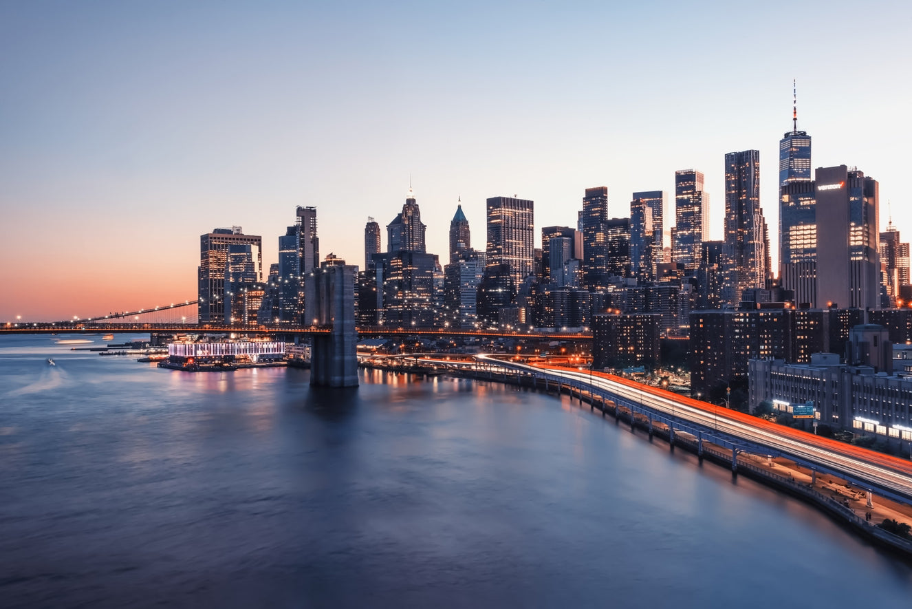 City Lights Dusk Wall Mural