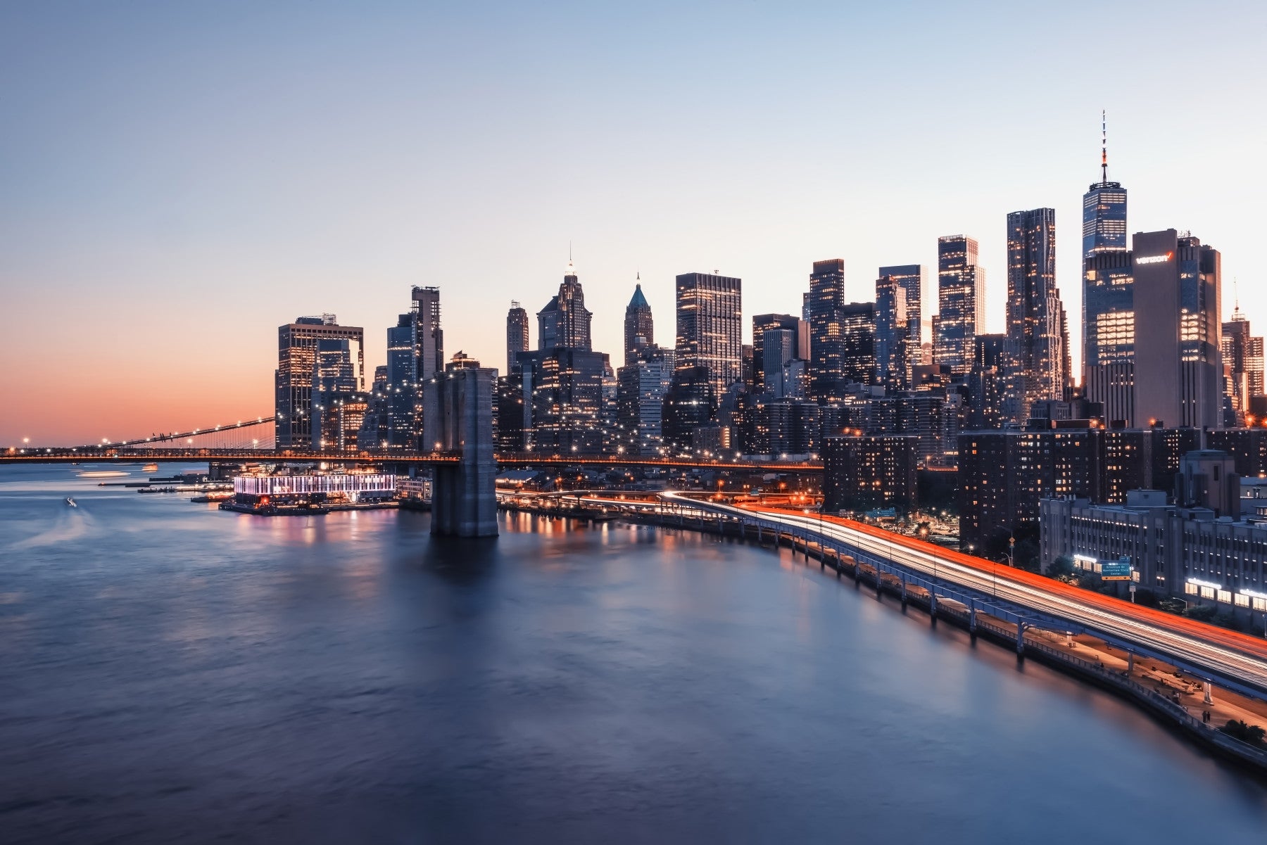 City Lights Dusk Wall Mural