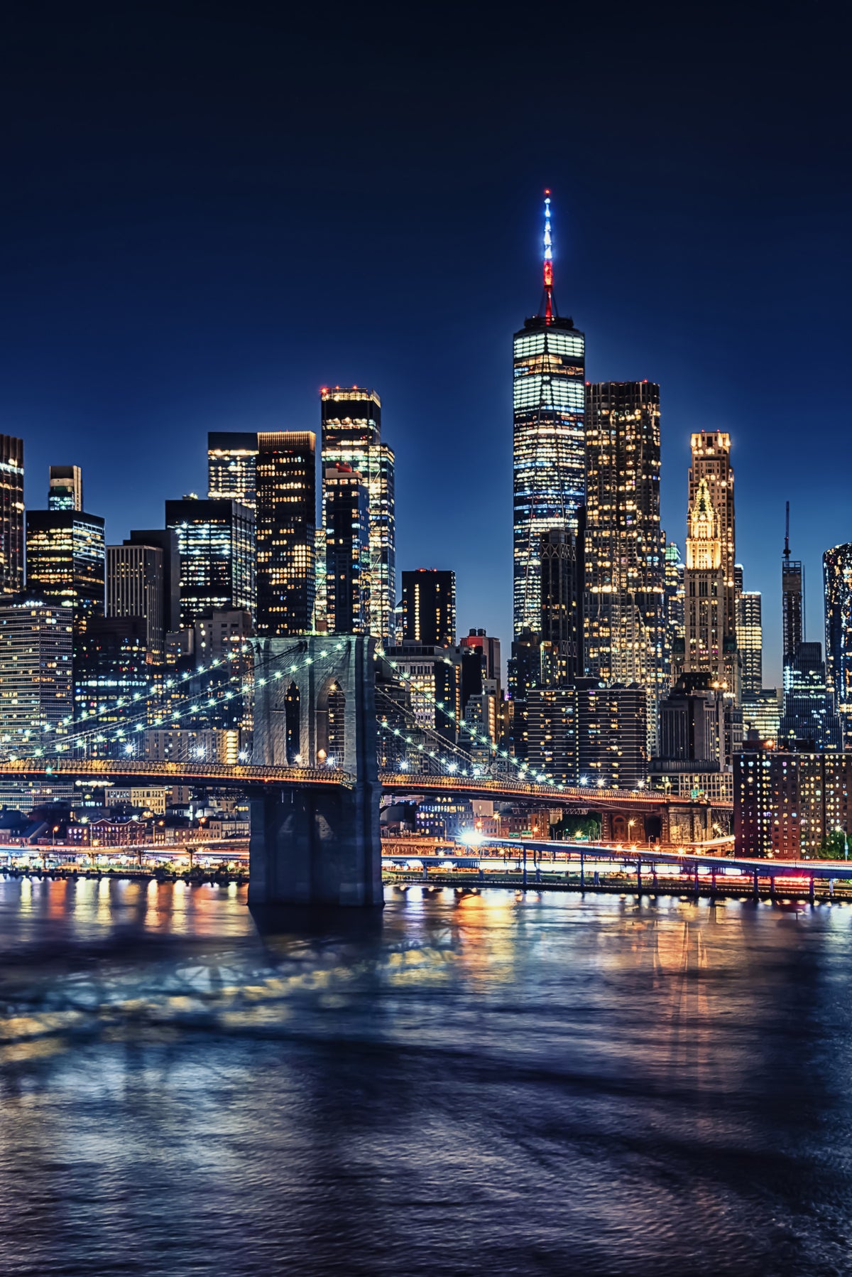 NYC Night Lights Wall Mural in your room — zoomed