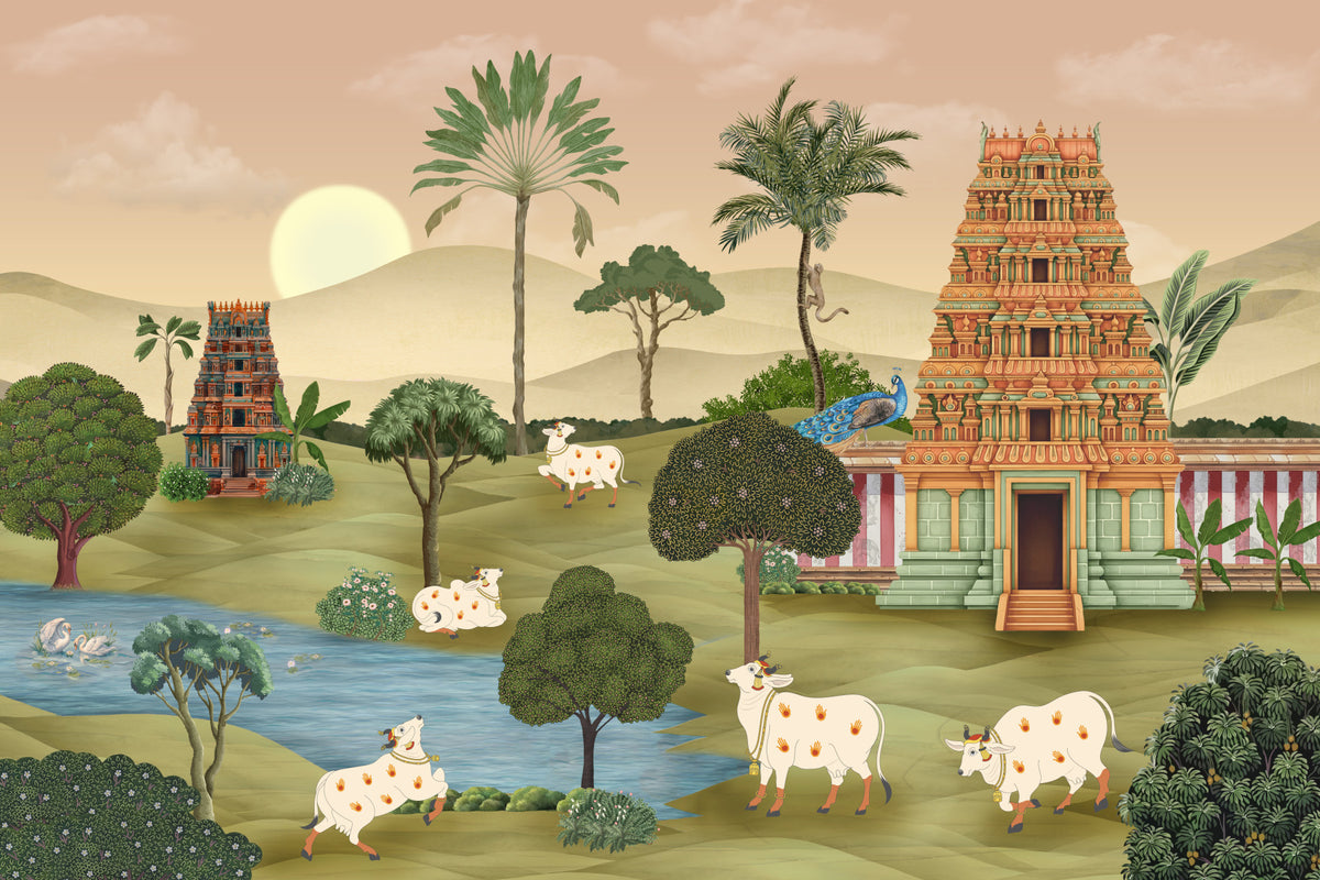 Madhuban Moonlight Wall Mural in your room — zoomed