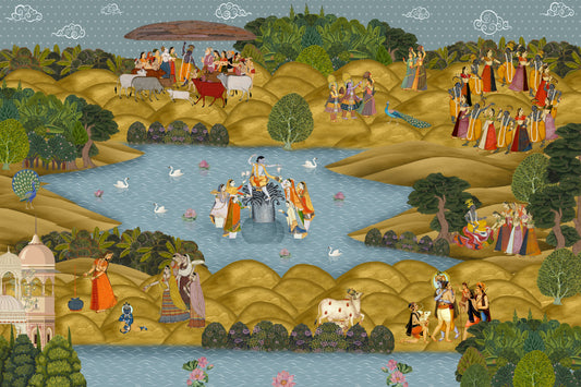 Teal Tapovan Wall Mural