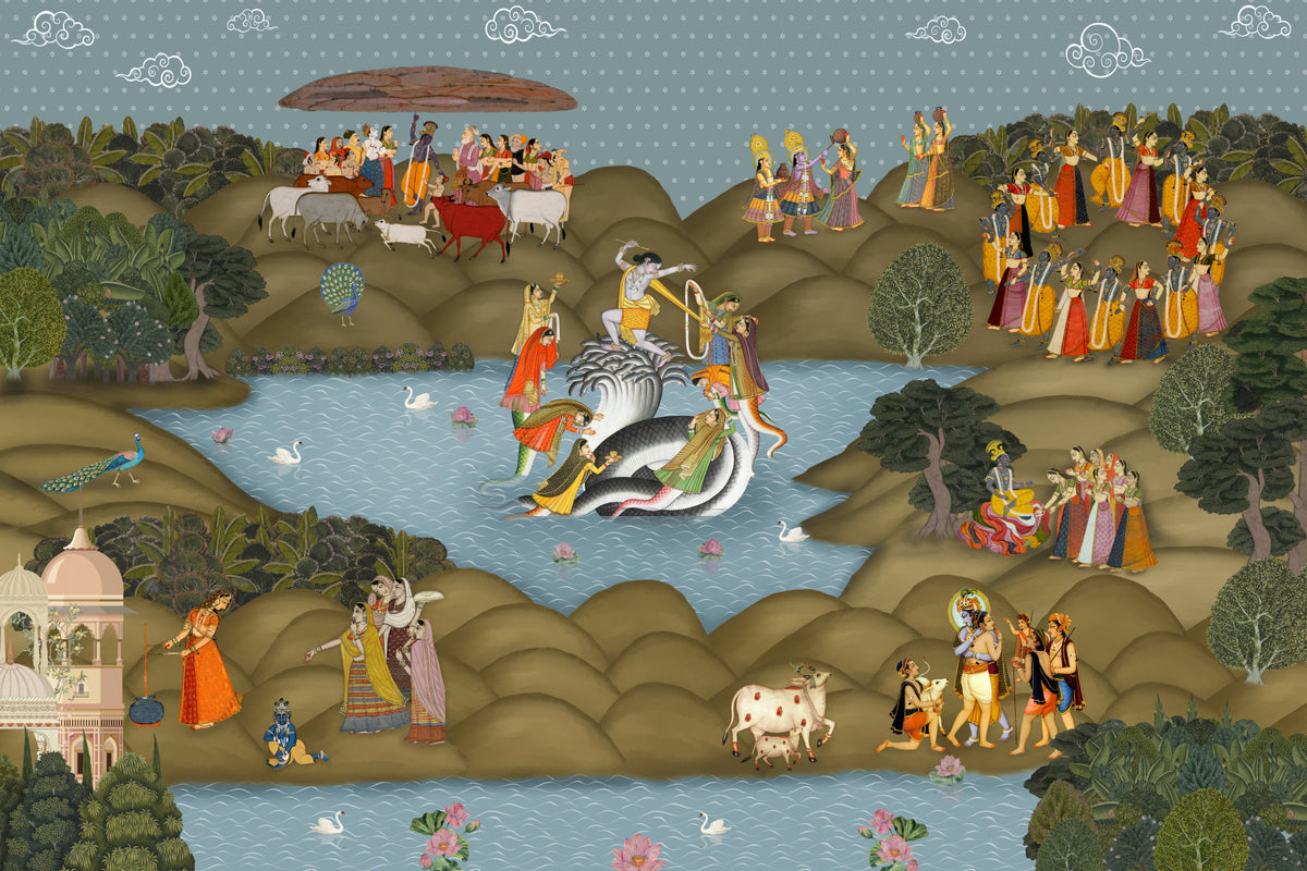 Kaliya Mardan Saga Wall Mural in your room — zoomed