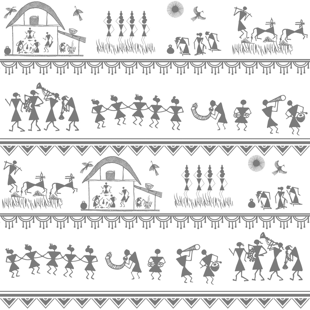 Rural Rhythm Wall Mural in your room — zoomed