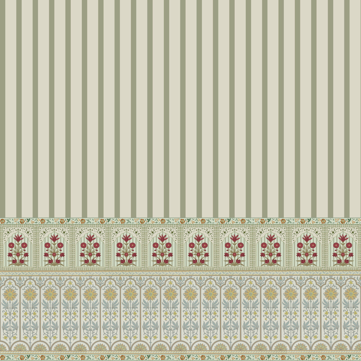 Bloom Stripe Border Wall Mural