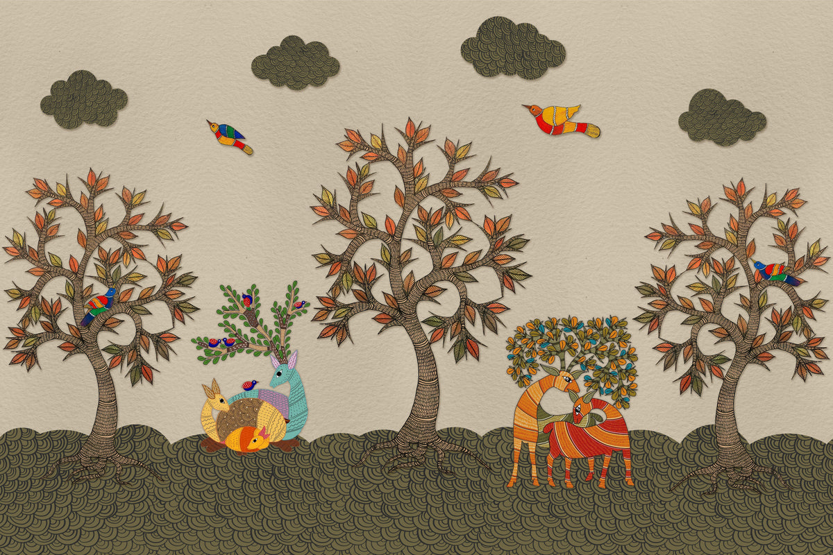 Tribal Woodland Wall Mural in your room