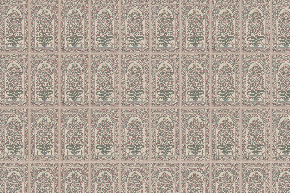 Mughal Bloom Arches Wall Mural in your room — zoomed